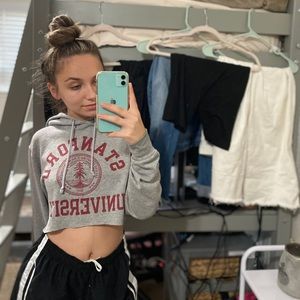 champion stanford cropped hoodie